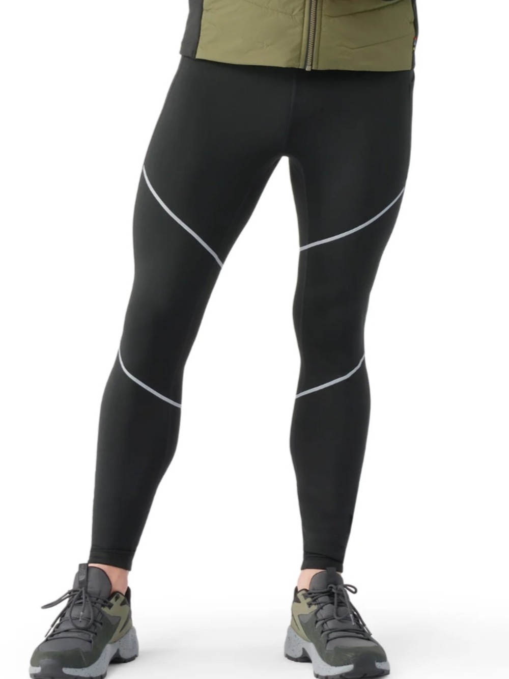 Smartwool Active Fleece Reflective Black Tights Size Large